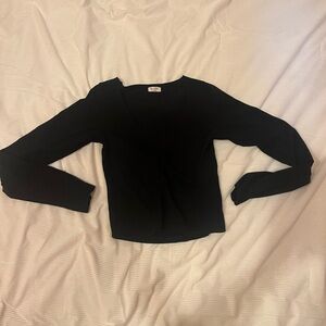 black brandy melville john galt longsleeve black v neck cinched